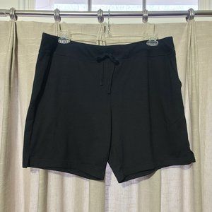 NWOT Athletic Works Black Jersey Shorts, Drawstring, Elastic Waist, Size 2XL